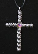 Cross with crystal jewel pendant